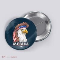 Eagle Mullet 4th Of July USA American Flag Merica Button thumb 0