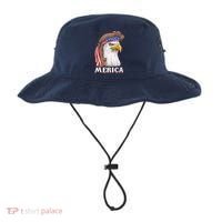 Eagle Mullet 4th Of July USA American Flag Merica Bucket Hat thumb 0
