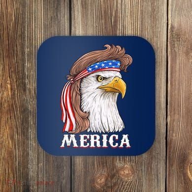 Eagle Mullet 4th Of July USA American Flag Merica Coaster