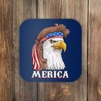 Eagle Mullet 4th Of July USA American Flag Merica Coaster thumb 0