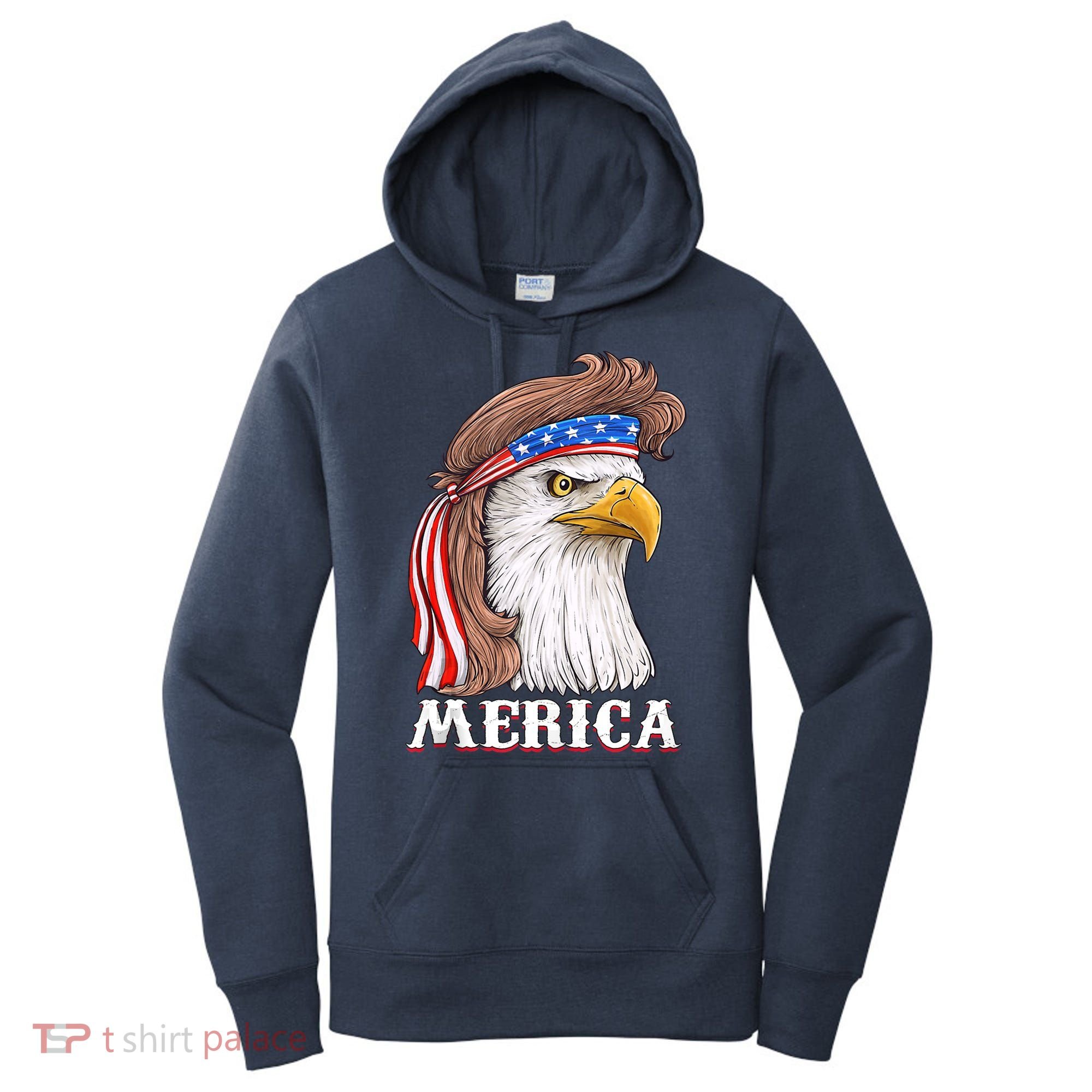 Eagle Mullet 4th Of July USA American Flag Merica Women's Hoodie