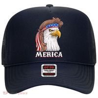 Eagle Mullet 4th Of July USA American Flag Merica Hat thumb 0