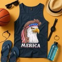 Eagle Mullet 4th Of July USA American Flag Merica Tank Top thumb 4