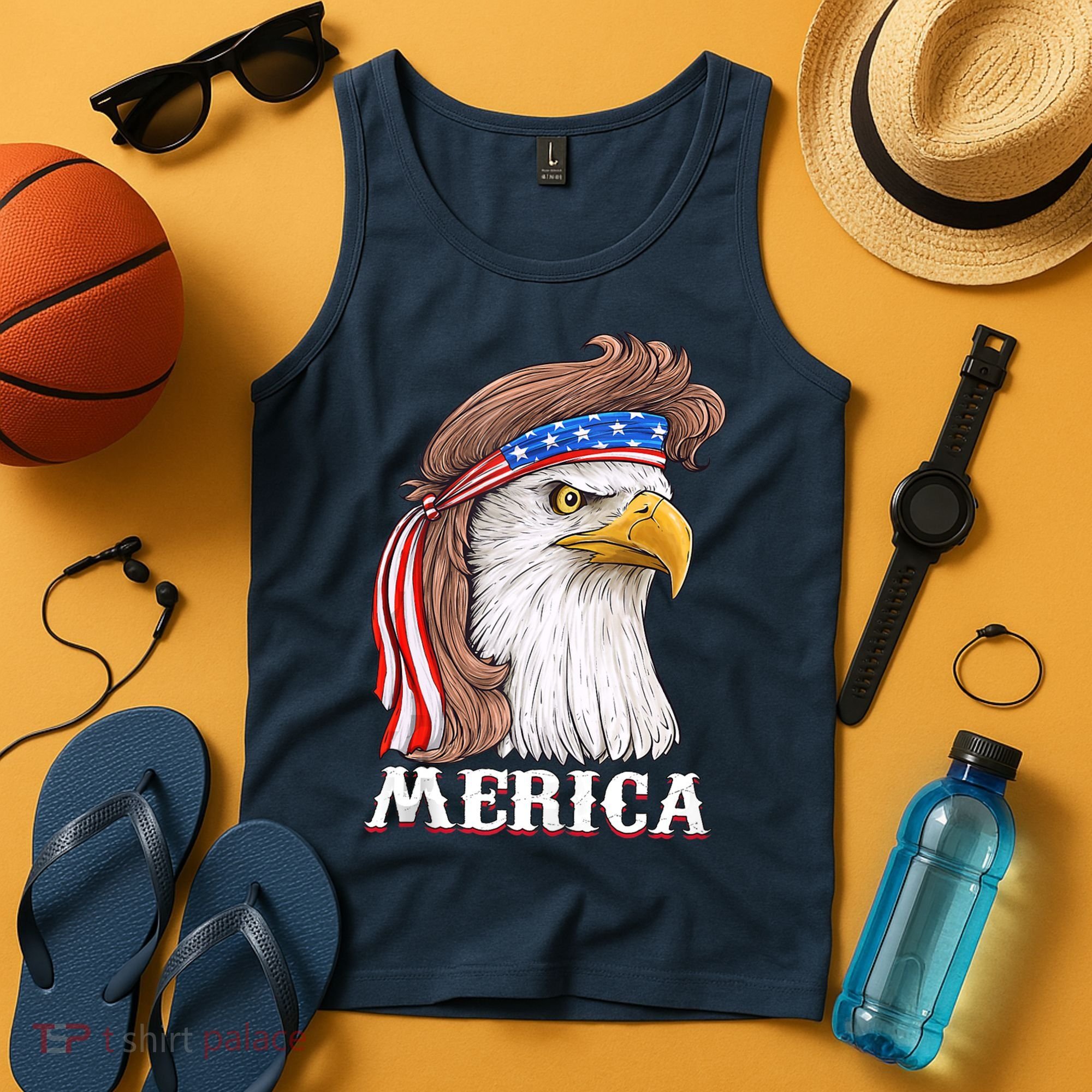 Eagle Mullet 4th Of July USA American Flag Merica Tank Top