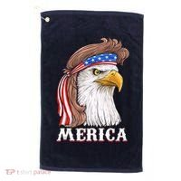 Eagle Mullet 4th Of July USA American Flag Merica Golf Towel thumb 0