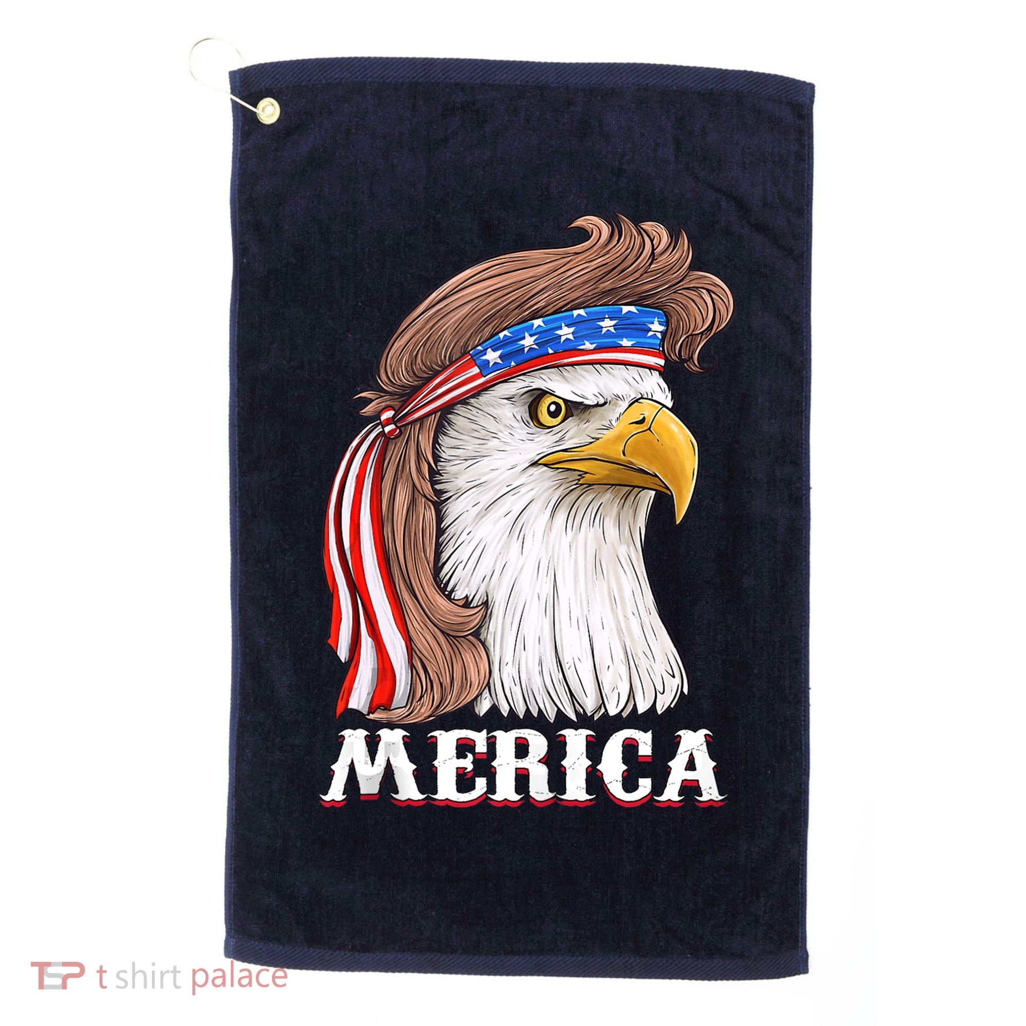 Eagle Mullet 4th Of July USA American Flag Merica Golf Towel