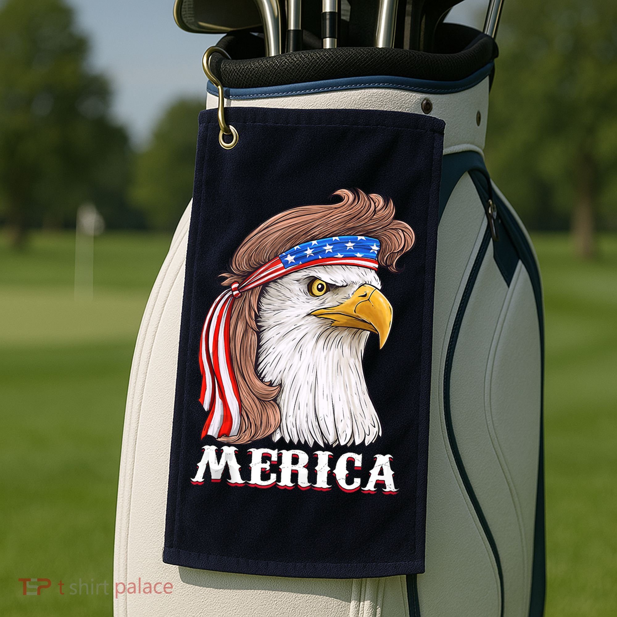 Eagle Mullet 4th Of July USA American Flag Merica Golf Towel