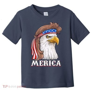 Eagle Mullet 4th Of July USA American Flag Merica Toddler T-Shirt