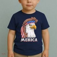 Eagle Mullet 4th Of July USA American Flag Merica Toddler T-Shirt thumb 2