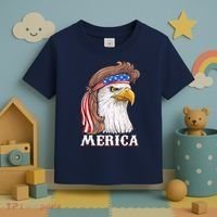 Eagle Mullet 4th Of July USA American Flag Merica Toddler T-Shirt thumb 3