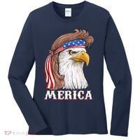 Eagle Mullet 4th Of July USA American Flag Merica Women's Long Sleeve Shirt thumb 0
