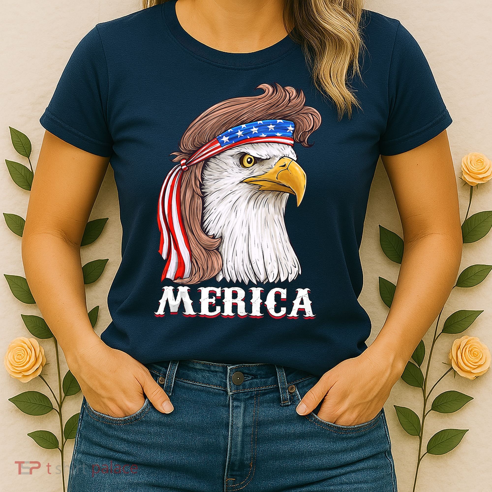 Eagle Mullet 4th Of July USA American Flag Merica Women's T-Shirt