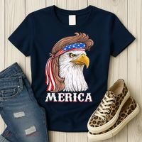 Eagle Mullet 4th Of July USA American Flag Merica Women's T-Shirt thumb 3