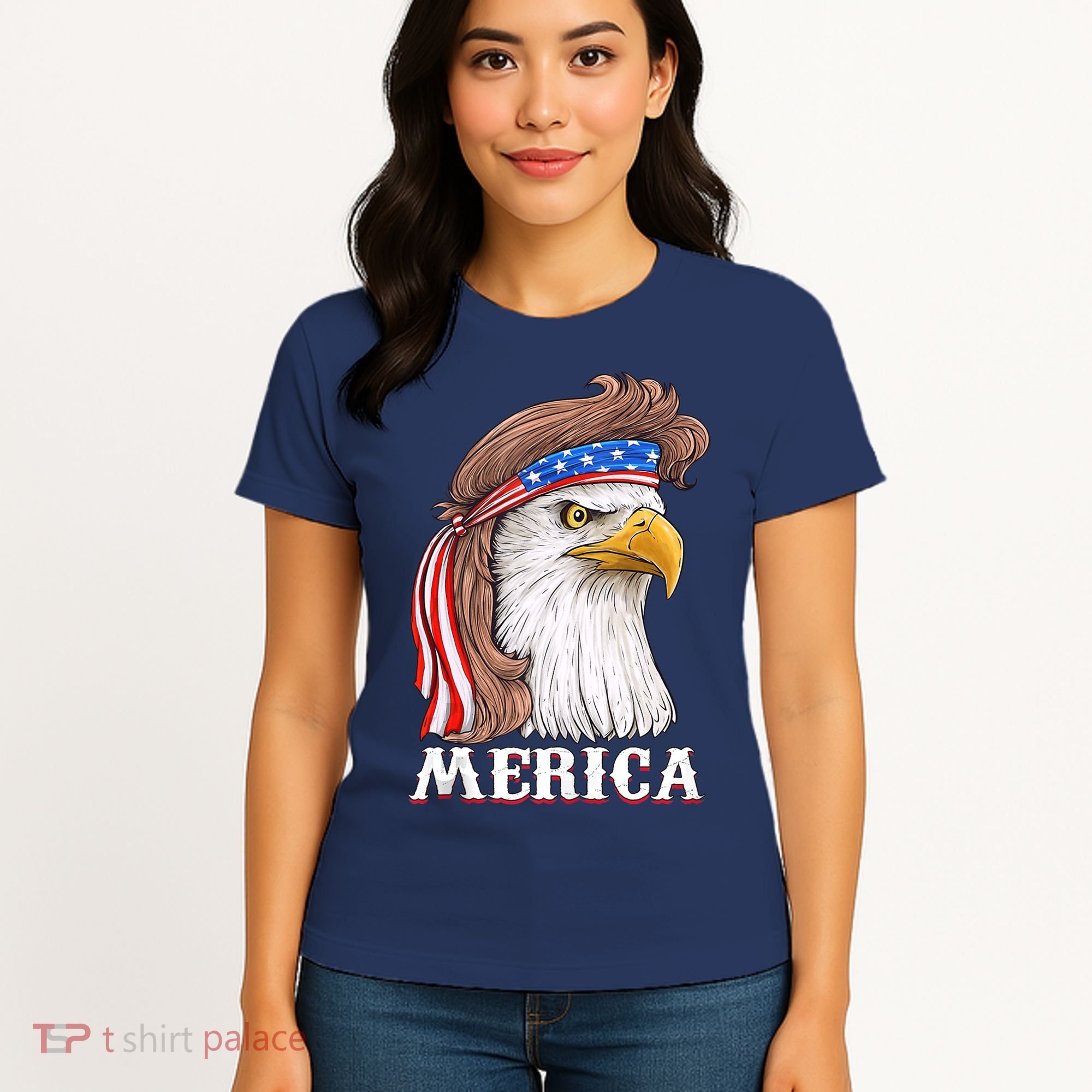 Eagle Mullet 4th Of July USA American Flag Merica Women's T-Shirt