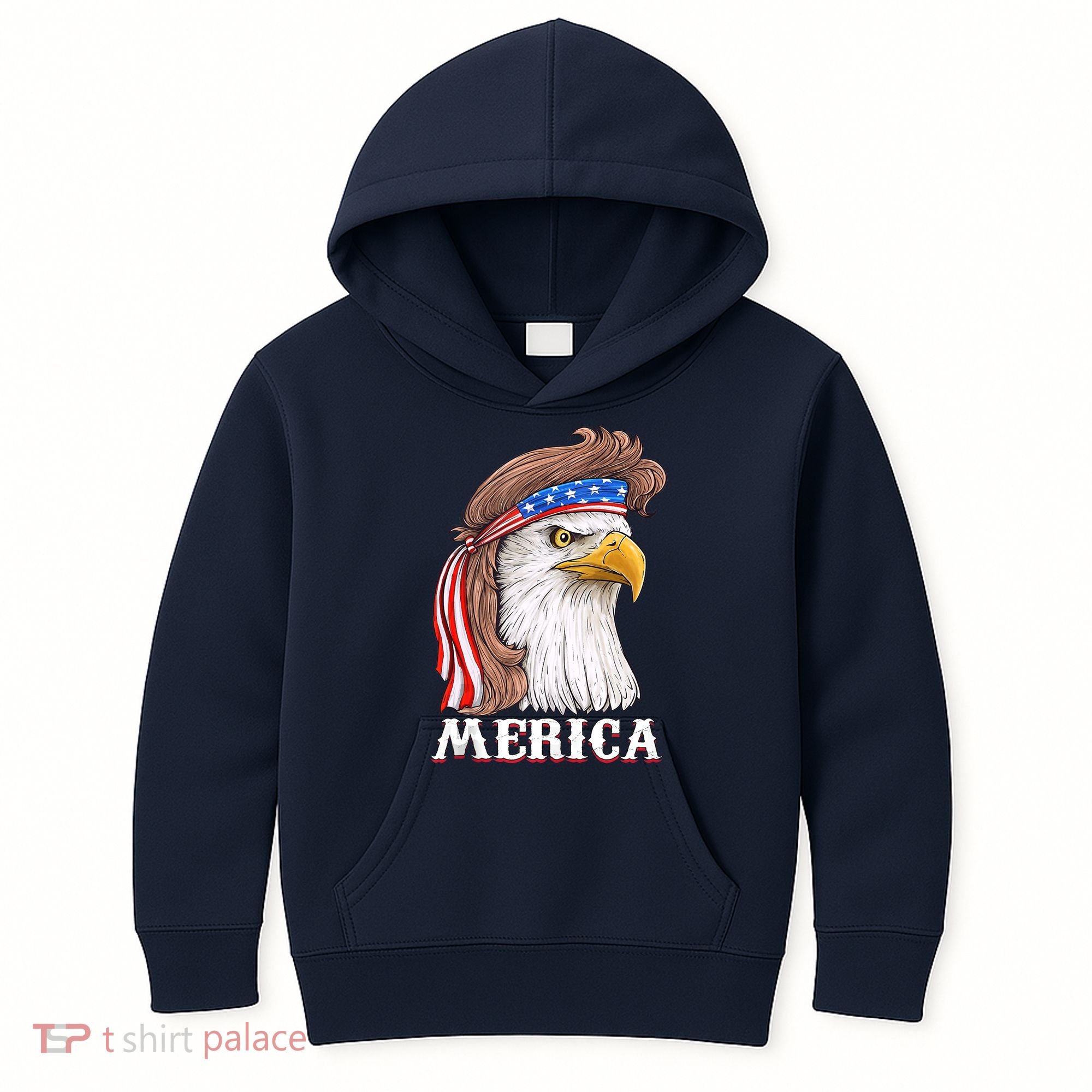 Eagle Mullet 4th Of July USA American Flag Merica Kids Hoodie