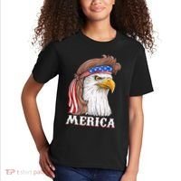 Eagle Mullet 4th Of July USA American Flag Merica Kids T-Shirt thumb 2