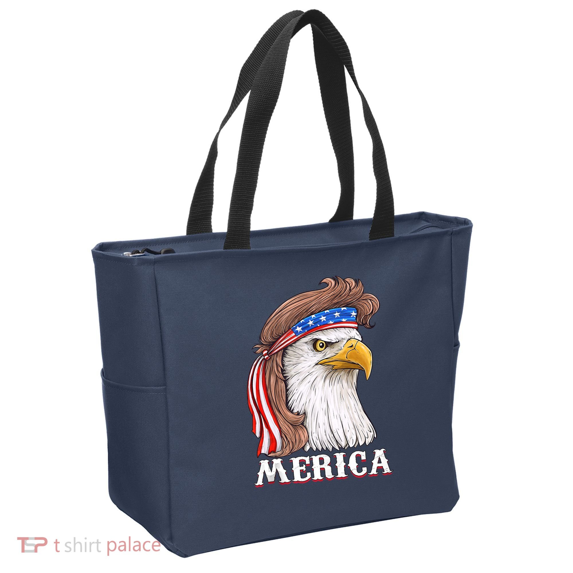 Eagle Mullet 4th Of July USA American Flag Merica Tote Bag