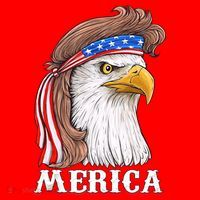 Eagle Mullet 4th Of July USA American Flag Merica Santa Hat thumb 1