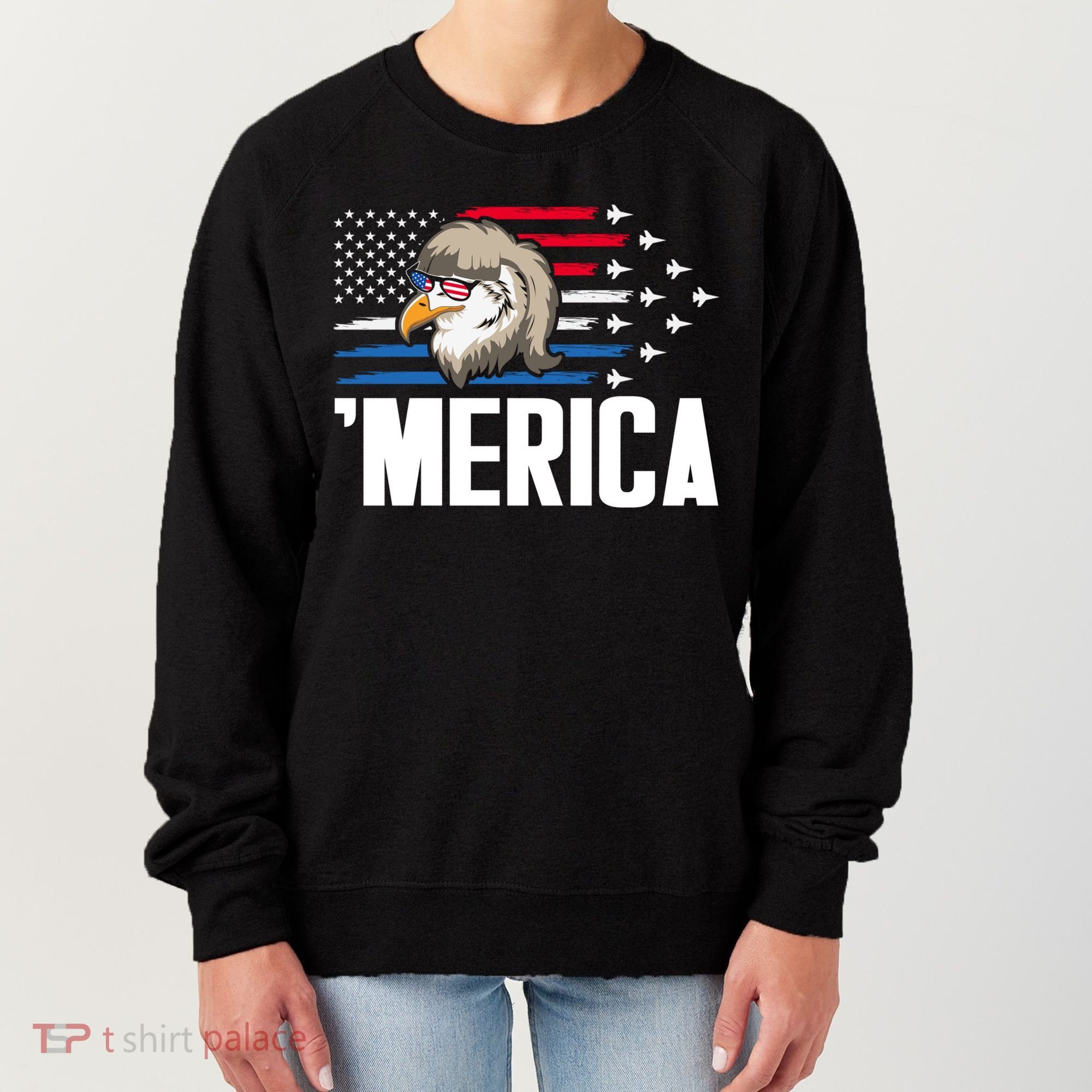 Eagle Mullet 4th Of July Gift USA American Flag Merica Cool Gift Women's Sweatshirt