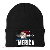 Eagle Mullet 4th Of July Gift USA American Flag Merica Cool Gift Beanie thumb 0