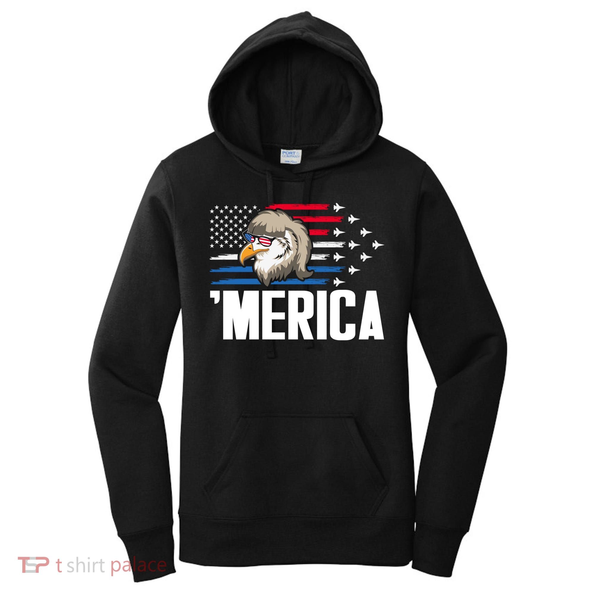 Eagle Mullet 4th Of July Gift USA American Flag Merica Cool Gift Women's Hoodie