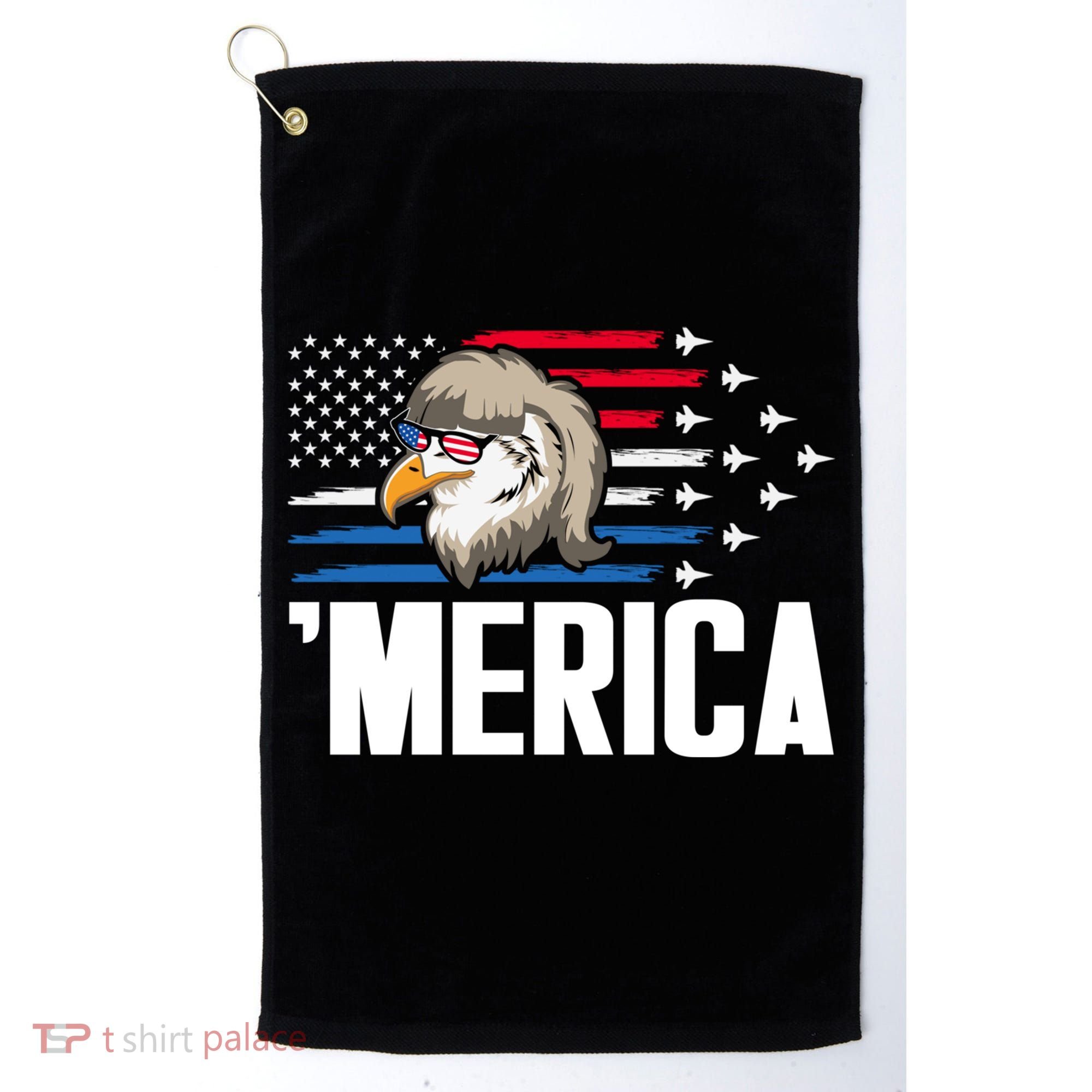 Eagle Mullet 4th Of July Gift USA American Flag Merica Cool Gift Golf Towel