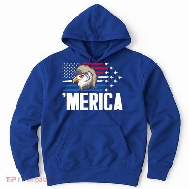 Eagle Mullet 4th Of July Gift USA American Flag Merica Cool Gift Hoodie