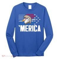 Eagle Mullet 4th Of July Gift USA American Flag Merica Cool Gift Long Sleeve Shirt thumb 0