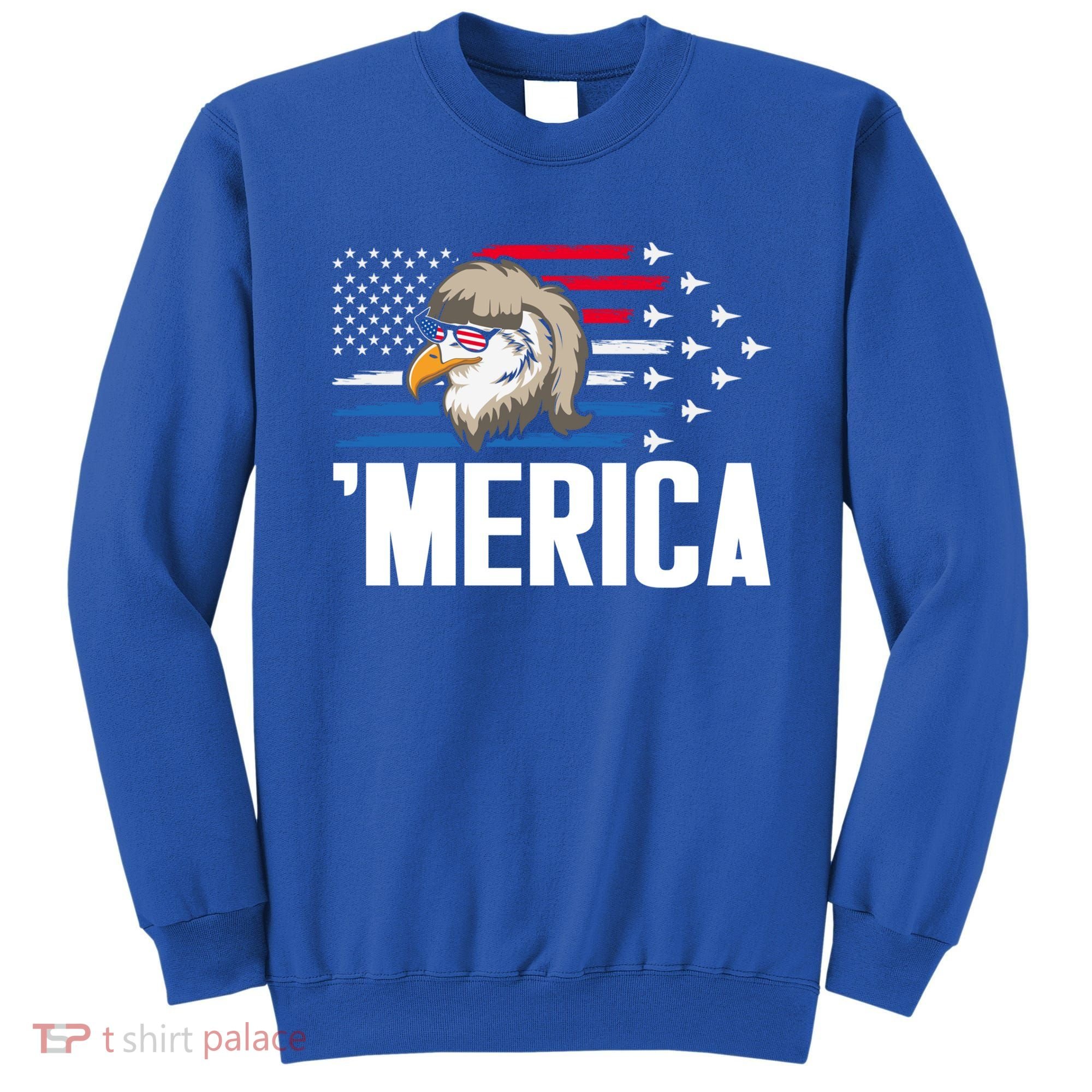 Eagle Mullet 4th Of July Gift USA American Flag Merica Cool Gift Sweatshirt
