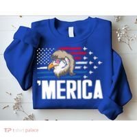 Eagle Mullet 4th Of July Gift USA American Flag Merica Cool Gift Sweatshirt thumb 2