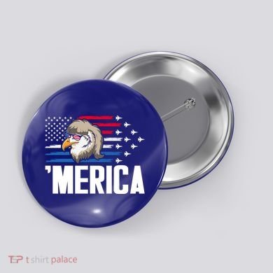 Eagle Mullet 4th Of July Gift USA American Flag Merica Cool Gift Button