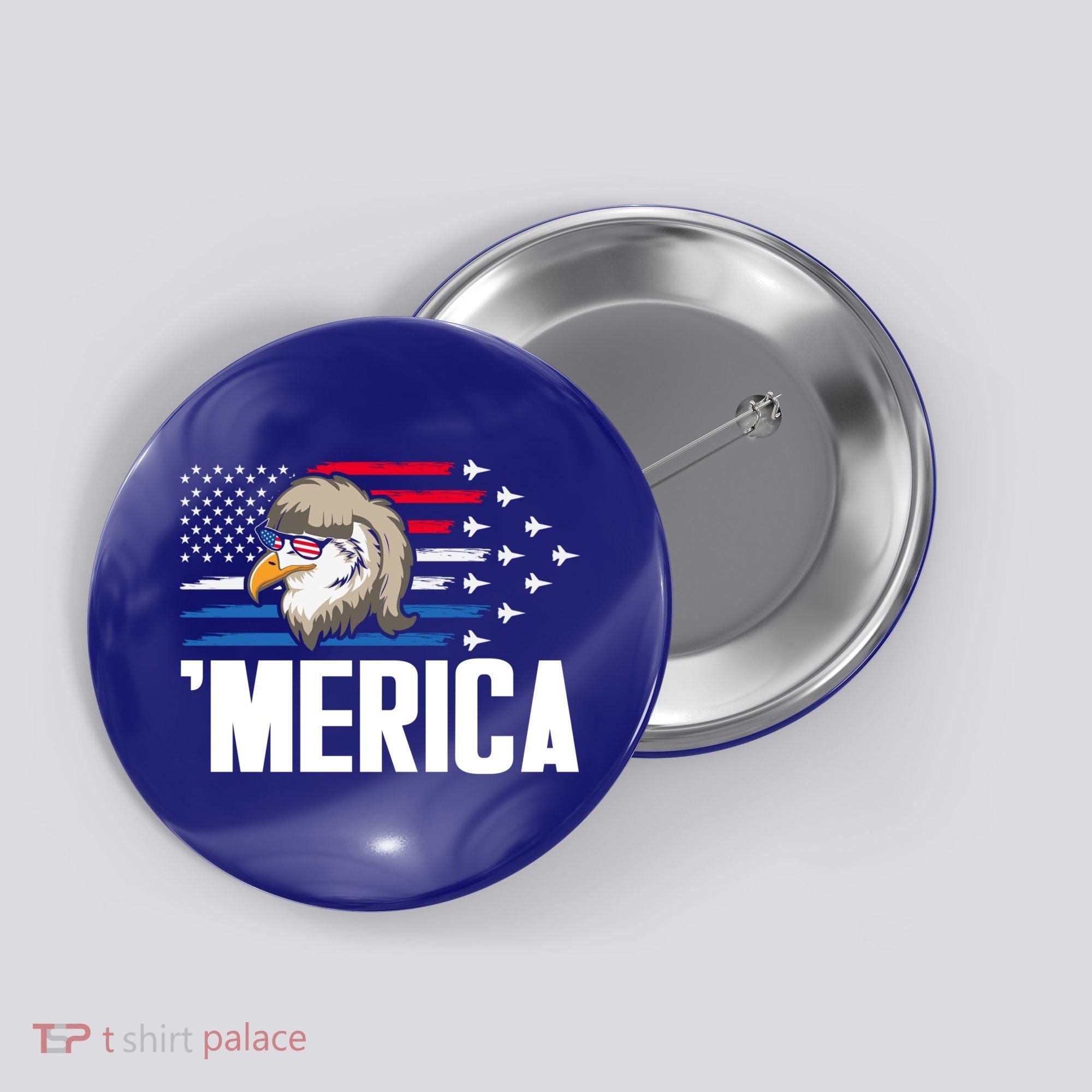 Eagle Mullet 4th Of July Gift USA American Flag Merica Cool Gift Button