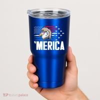 Eagle Mullet 4th Of July Gift USA American Flag Merica Cool Gift Tumbler thumb 2