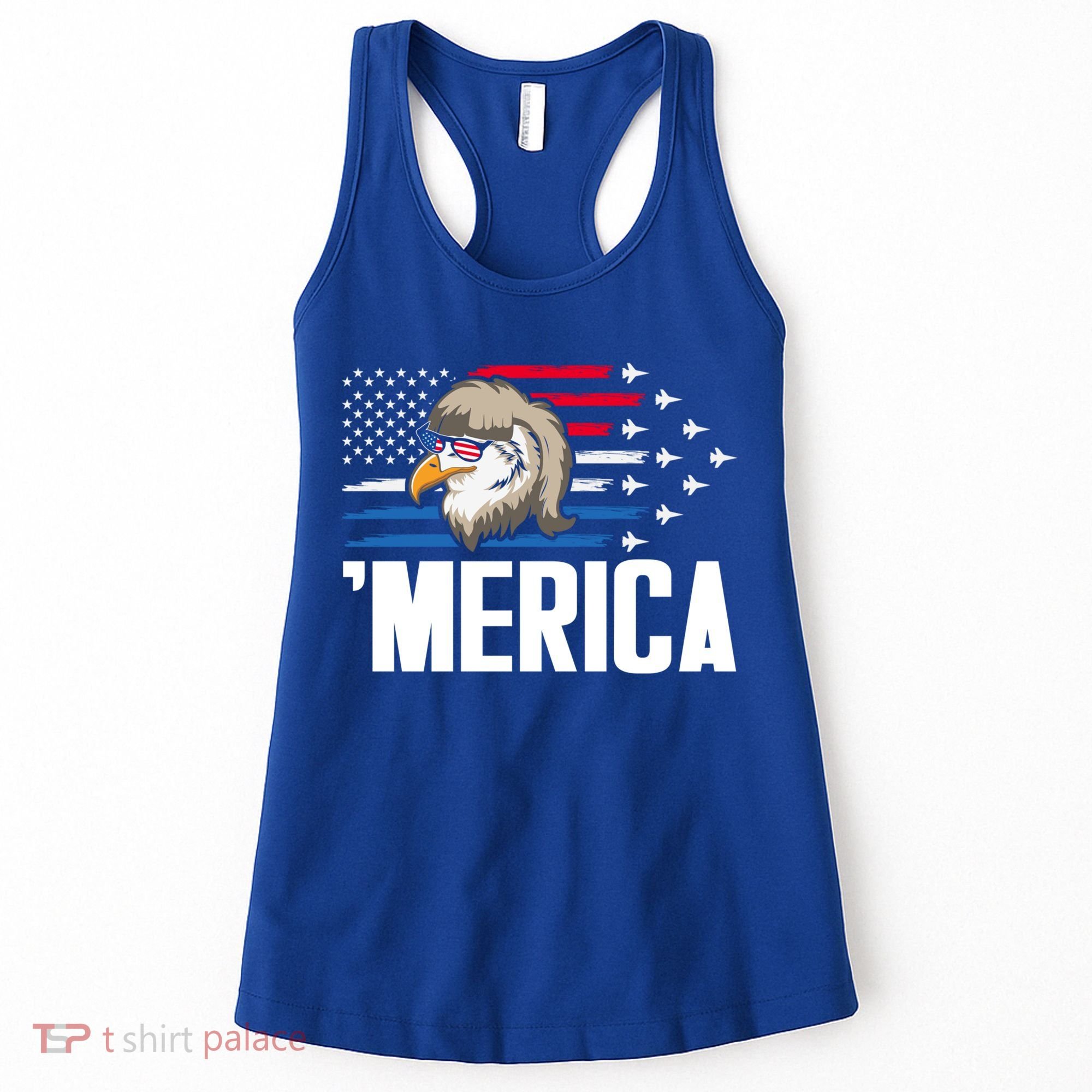 Eagle Mullet 4th Of July Gift USA American Flag Merica Cool Gift Women's Tank Top