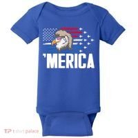 Eagle Mullet 4th Of July Gift USA American Flag Merica Cool Gift Baby Bodysuit thumb 0