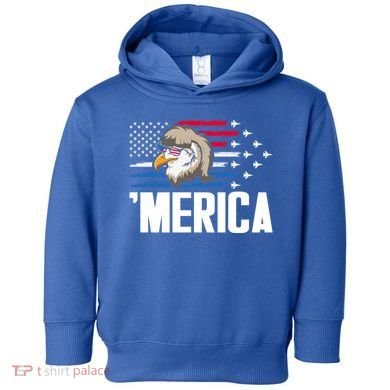 Eagle Mullet 4th Of July Gift USA American Flag Merica Cool Gift Toddler Hoodie