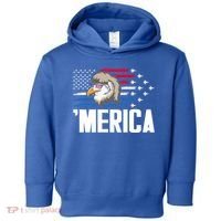 Eagle Mullet 4th Of July Gift USA American Flag Merica Cool Gift Toddler Hoodie thumb 0