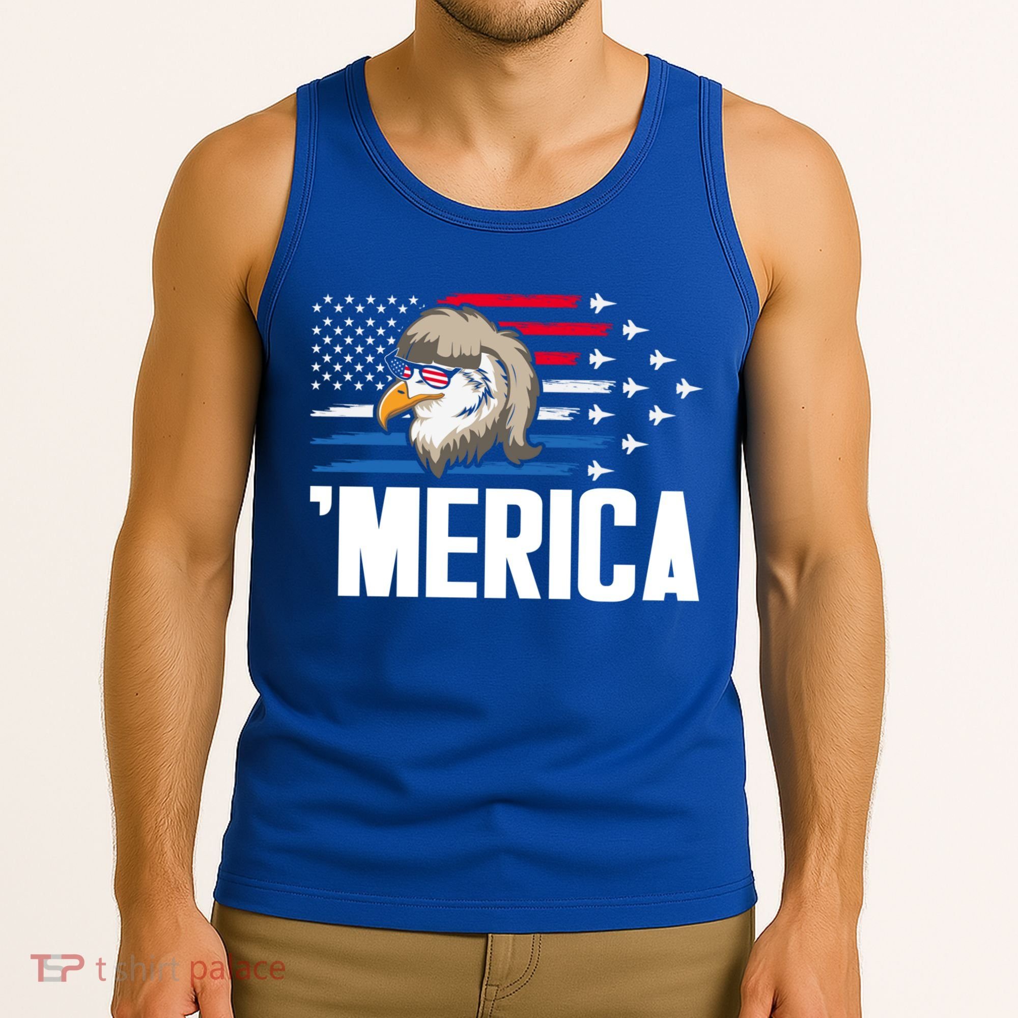 Eagle Mullet 4th Of July Gift USA American Flag Merica Cool Gift Tank Top
