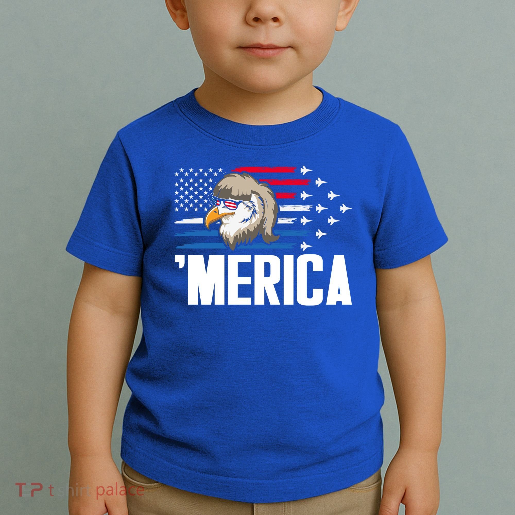 Eagle Mullet 4th Of July Gift USA American Flag Merica Cool Gift Toddler T-Shirt