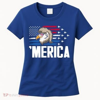 Eagle Mullet 4th Of July Gift USA American Flag Merica Cool Gift Women's T-Shirt