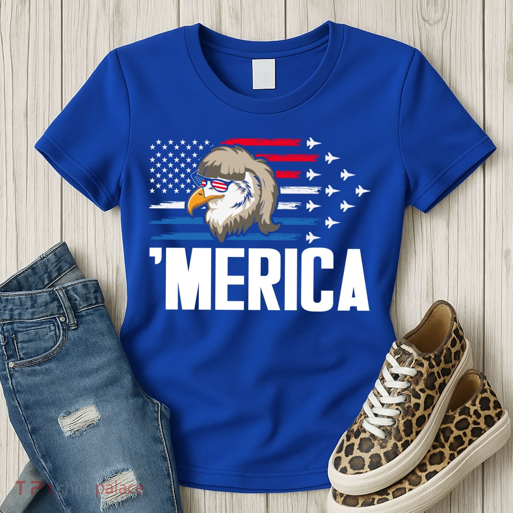 Eagle Mullet 4th Of July Gift USA American Flag Merica Cool Gift Women's T-Shirt