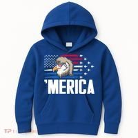 Eagle Mullet 4th Of July Gift USA American Flag Merica Cool Gift Kids Hoodie thumb 0