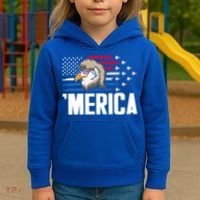 Eagle Mullet 4th Of July Gift USA American Flag Merica Cool Gift Kids Hoodie thumb 3
