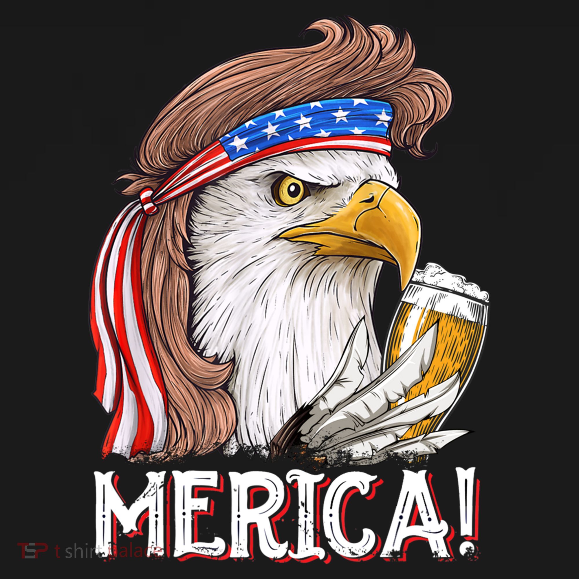 Eagle Mullet 4th Of July Beer Usa American Flag Merica Cute Gift Women's Hoodie