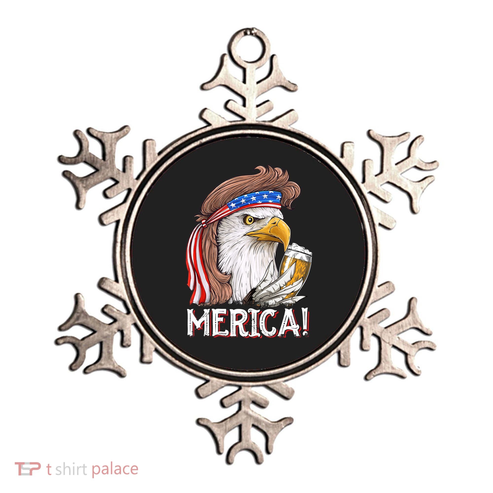 Eagle Mullet 4th Of July Beer Usa American Flag Merica Cute Gift Ornament