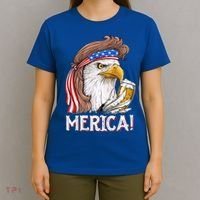 Eagle Mullet 4th Of July Beer Usa American Flag Merica Cute Gift T-Shirt thumb 4