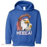 Eagle Mullet 4th Of July Beer Usa American Flag Merica Cute Gift Toddler Hoodie thumb 0