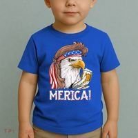 Eagle Mullet 4th Of July Beer Usa American Flag Merica Cute Gift Toddler T-Shirt thumb 2