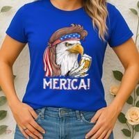 Eagle Mullet 4th Of July Beer Usa American Flag Merica Cute Gift Women's T-Shirt thumb 2