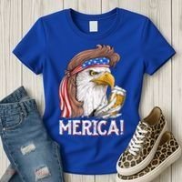 Eagle Mullet 4th Of July Beer Usa American Flag Merica Cute Gift Women's T-Shirt thumb 3